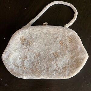 Beaded Ivory Evening Handbag